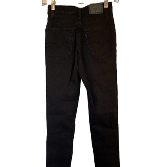 Levi's 721 Distressed Black High Rise Jeans - Picture 5 of 5